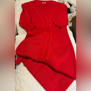 Red sweater dress